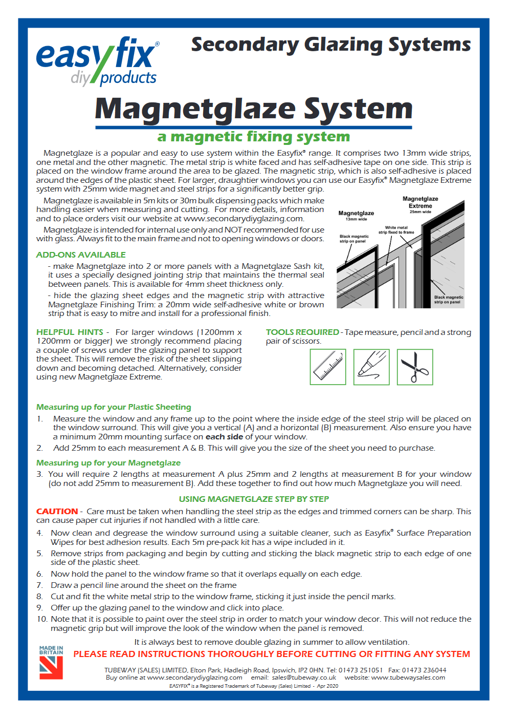 MAGNETIC TAPE & STEEL TAPE SECONDARY GLAZING 10m KIT FOR WHITE WINDOW FRAMES 