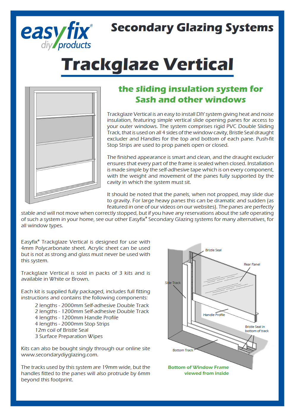 easyfix trackglaze vertical eleaflet pdf