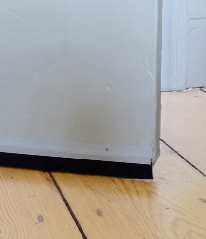insulating the doorway when the door is closed