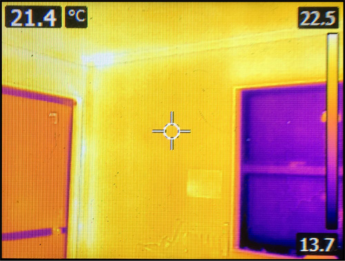 Easyfix window insulation seen by thermal image